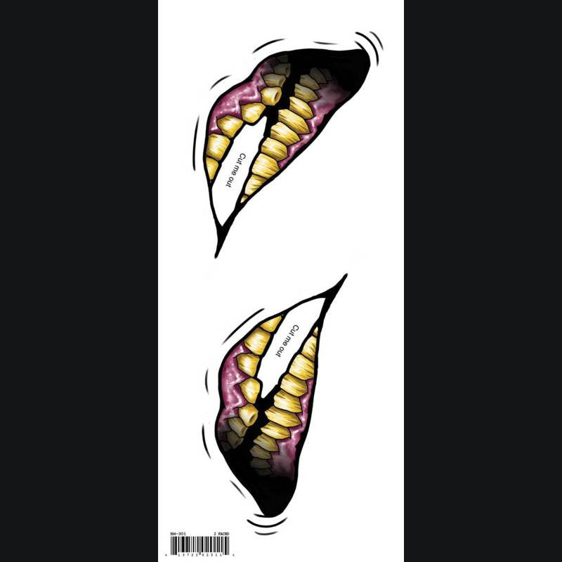 Big Mouth - 2 Faced Temporary Tattoo